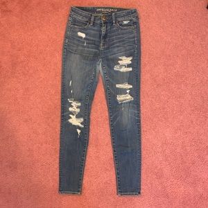 American Eagle High-Waisted Ripped Jeans
